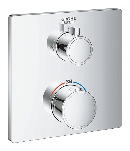 Смеситель для душа GROHE Grohtherm термостатический с переключателем на 2 положения верхний-Душевая 24079000 Смеситель для душа GROHE Grohtherm термостатический с переключателем на 2 положения верхний-Душевая 24079000