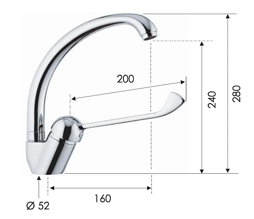 Смеситель для раковины Remer K42LL медицинский Смеситель для раковины Remer K42LL медицинский