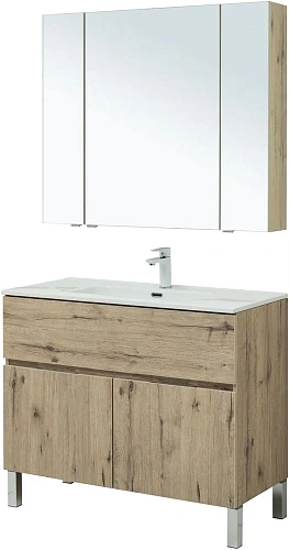 Комплект мебели Aquanet Алвита New 100 1 ящик, 2 дверцы, дуб веллингтон белый 00274115 Комплект мебели Aquanet Алвита New 100 1 ящик, 2 дверцы, дуб веллингтон белый 00274115