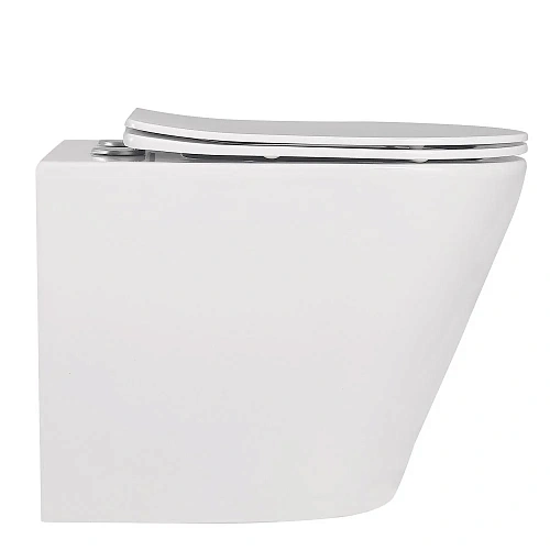 Унитаз приставной ABBER Bequem AC1113 белый, безободковый с крышкой микролифт Унитаз приставной ABBER Bequem AC1113 белый, безободковый с крышкой микролифт