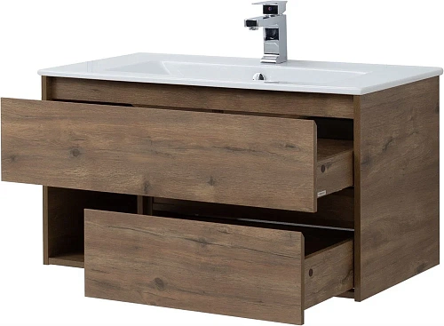 Комплект мебели STWORKI Карлстад 90 дуб рустикальный, в стиле лофт, под дерево, подвесная (гарнитур, 421759 Комплект мебели STWORKI Карлстад 90 дуб рустикальный, в стиле лофт, под дерево, подвесная (гарнитур, 421759