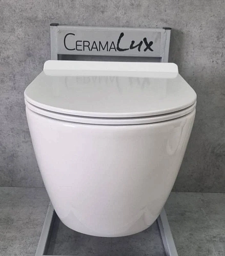 Унитаз подвесной CeramaLux 2196 -2 белый с крышкой микролифт Унитаз подвесной CeramaLux 2196 -2 белый с крышкой микролифт