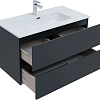 Тумба под раковину Aquanet Алвита New 90 2 ящика, антрацит 00303919 Тумба под раковину Aquanet Алвита New 90 2 ящика, антрацит 00303919