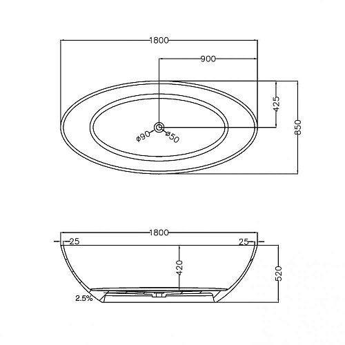 Ванна отдельностоящая ABBER AT9702Aquamarin 180x85 универсальная, бирюзовый полиэфирная смола Ванна отдельностоящая ABBER AT9702Aquamarin 180x85 универсальная, бирюзовый полиэфирная смола