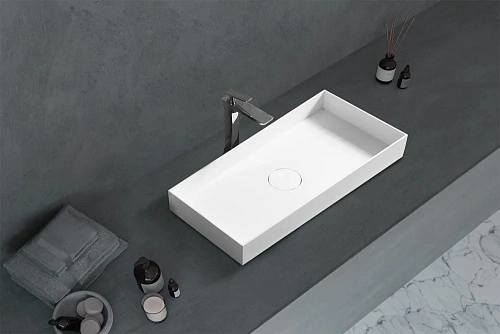 Раковина ABBER Stein AS2622 накладная, белая матовая Раковина ABBER Stein AS2622 накладная, белая матовая