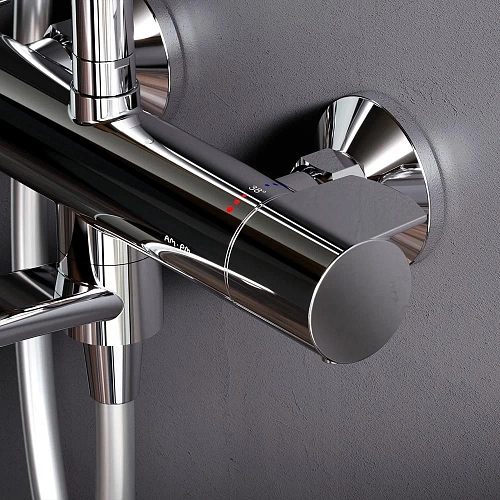 Душевая система AM.PM X-Joy F0785A500 с термостатом, верхний душ 220мм, хром Душевая система AM.PM X-Joy F0785A500 с термостатом, верхний душ 220мм, хром