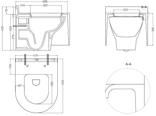 Унитаз подвесной Salini GEMELLI 240121KM S-Stone с крышкой микролифт Унитаз подвесной Salini GEMELLI 240121KM S-Stone с крышкой микролифт