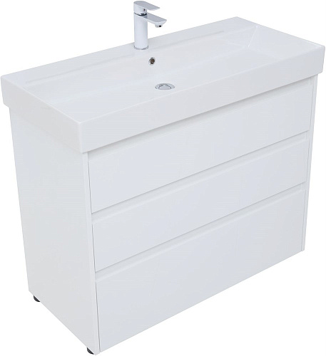 Тумба под раковину Aquanet Nova Lite 100 белый глянец (3 ящика) 00302478 Тумба под раковину Aquanet Nova Lite 100 белый глянец (3 ящика) 00302478