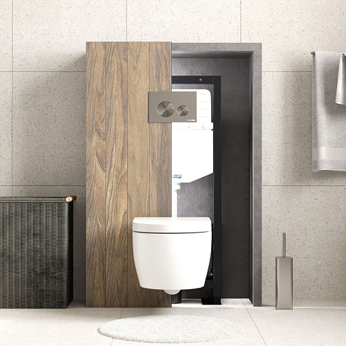 Инсталляция для унитаза WasserKRAFT Dill 61TLT.010.ME.BN02 с клавишей смыва никель Инсталляция для унитаза WasserKRAFT Dill 61TLT.010.ME.BN02 с клавишей смыва никель