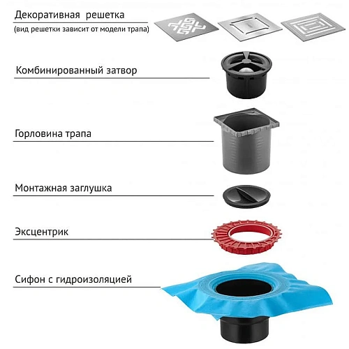 Душевой трап BERGES ZENTRUM Uno 100х100, матовый хром, выпуск D50/75/110 H74 вертикальный 090471 Душевой трап BERGES ZENTRUM Uno 100х100, матовый хром, выпуск D50/75/110 H74 вертикальный 090471