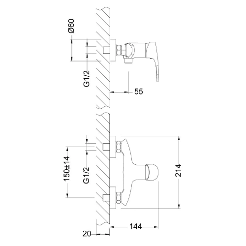 Смеситель для душа Lemark Linara LM0403C, хром Смеситель для душа Lemark Linara LM0403C, хром
