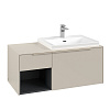 Картинка анонса товара «тумба под раковину villeroy &amp; boch subway 3.0 с подсветкой cashmere grey / cashmere grey c571l2vn»