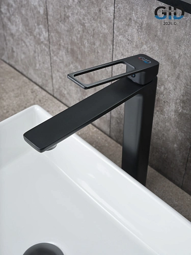 Смеситель для раковины Gid Niagara L057-BM-D L057BMD черный матовый Смеситель для раковины Gid Niagara L057-BM-D L057BMD черный матовый