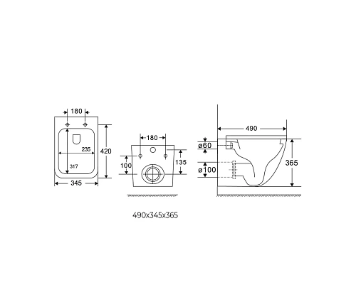 Унитаз подвесной CHARUS CERAMIQUE CR.512.WT3.01 с крышкой микролифт Унитаз подвесной CHARUS CERAMIQUE CR.512.WT3.01 с крышкой микролифт