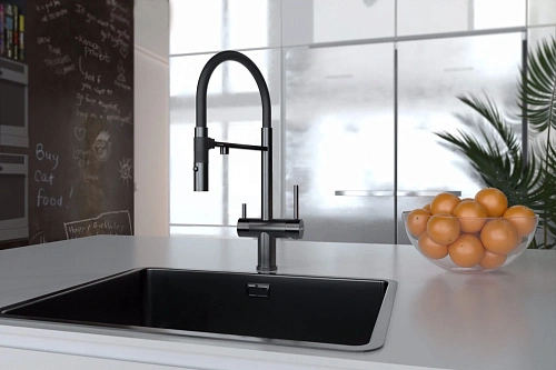 Смеситель для кухни Paulmark Gravity вороненая сталь Gr213888-GM Смеситель для кухни Paulmark Gravity вороненая сталь Gr213888-GM