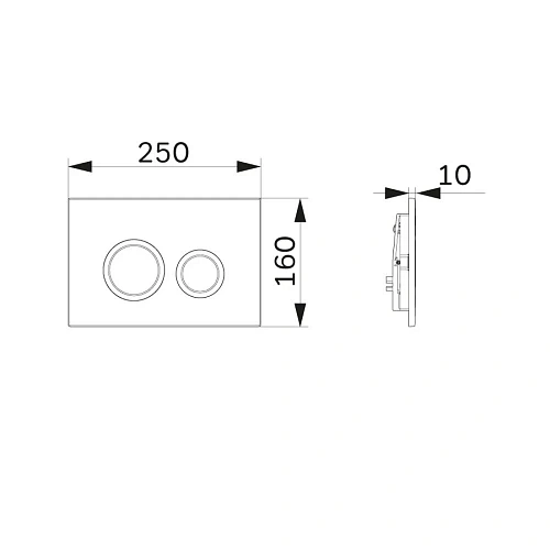 Клавиша смыва AM.PM ErgoFit L I110151 пластик, хром глянц Клавиша смыва AM.PM ErgoFit L I110151 пластик, хром глянц