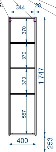 Шкаф-пенал Эстет Dallas Luxe ФР-00001948 подвесной, левый 400х340х1747 Шкаф-пенал Эстет Dallas Luxe ФР-00001948 подвесной, левый 400х340х1747