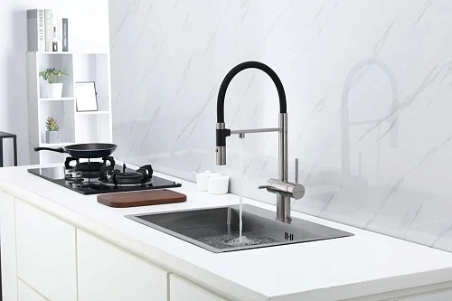 Смеситель для кухни Paulmark Gravity брашированная нерж.сталь Gr213888-BS Смеситель для кухни Paulmark Gravity брашированная нерж.сталь Gr213888-BS