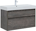 Тумба под раковину Aquanet Nova Lite 100 (SLIM SYNERGY) дуб рошелье, 2 ящика 00249941 Тумба под раковину Aquanet Nova Lite 100 (SLIM SYNERGY) дуб рошелье, 2 ящика 00249941