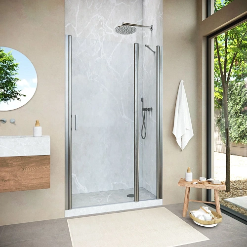 Душевая дверь Vegas-glass EP-F-1 NOVO h2000 110 04 crystalvision R 1100 мм, профиль никель, стекло crystalvision Душевая дверь Vegas-glass EP-F-1 NOVO h2000 110 04 crystalvision R 1100 мм, профиль никель, стекло crystalvision