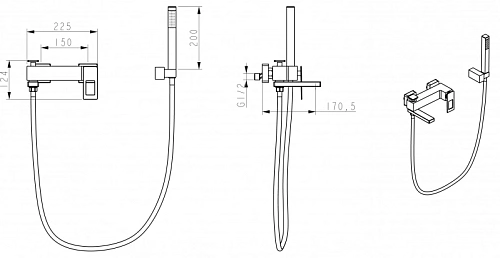 Смеситель для ванны Boheme 143-WG.2 White Gold.2 Смеситель для ванны Boheme 143-WG.2 White Gold.2