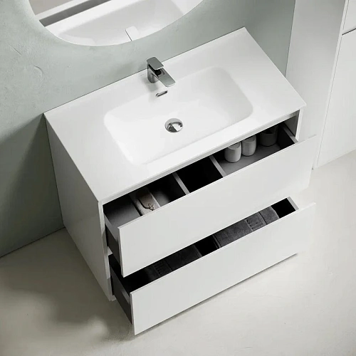 Тумба под раковину Sancos Libra Floor LB90FW напольная, 890х450х840 белый глянец Тумба под раковину Sancos Libra Floor LB90FW напольная, 890х450х840 белый глянец