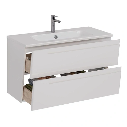 Тумба под раковину Lemark MIANO, 100 см подвесная, белый LM06M100T Тумба под раковину Lemark MIANO, 100 см подвесная, белый LM06M100T