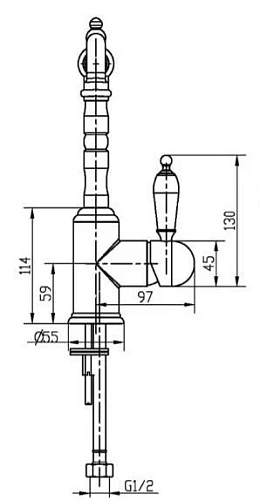 Смеситель для раковины Boheme Murano 282-MR-W высокий белый Смеситель для раковины Boheme Murano 282-MR-W высокий белый