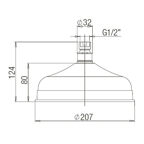 Верхний душ Paini 50CR759ANT 207 мм, круглый Верхний душ Paini 50CR759ANT 207 мм, круглый