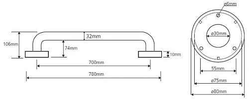 Поручень Bemeta HELP program 301100702 Поручень Bemeta HELP program 301100702