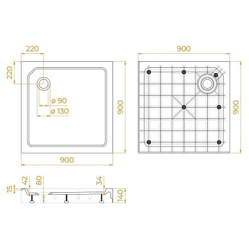 Душевой поддон RGW SMC-C-088 Белый 900x900 квадратный 12350199-01 Душевой поддон RGW SMC-C-088 Белый 900x900 квадратный 12350199-01