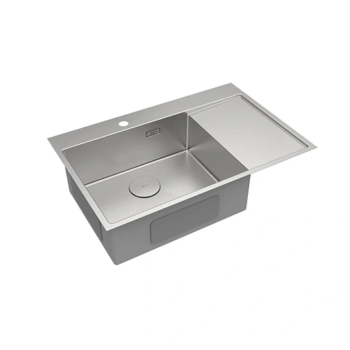 Кухонная мойка Lemark KEZADRA 780L из нержавеющей стали, с крылом (чаша слева), сталь 9937149 Кухонная мойка Lemark KEZADRA 780L из нержавеющей стали, с крылом (чаша слева), сталь 9937149