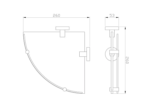 Полка Wonzon & Woghand стеклянная, угловая, хром (WW-8117) Полка Wonzon & Woghand стеклянная, угловая, хром (WW-8117)