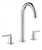 Картинка анонса товара «смеситель для раковины grohe atrio new на 3 отверстия, монтаж на бортик, хром (20009003)»