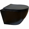 Унитаз подвесной Ceruttispa SELLA Aria MB CT9160 безободковый черный матовый, сиденье микролифт Унитаз подвесной Ceruttispa SELLA Aria MB CT9160 безободковый черный матовый, сиденье микролифт