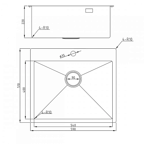 Кухонная мойка Milacio Denia 59 Steel (MC.77498) золото Кухонная мойка Milacio Denia 59 Steel (MC.77498) золото