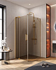 Картинка анонса товара «душевой уголок cezares slider-ah-1-90-90/100-br-boro 90-100x90см стекло тонированное (бронза), профиль брашированное золото»