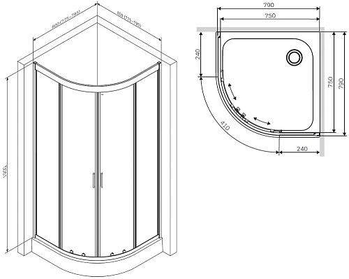 Душевой уголок AM.PM Gem W90G-401-080WT Душевой уголок AM.PM Gem W90G-401-080WT