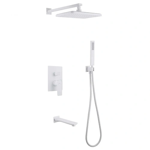 Душевая система ABBER Weiss Insel AF8017FW скрытого монтажа с изливом, белый матовый Душевая система ABBER Weiss Insel AF8017FW скрытого монтажа с изливом, белый матовый