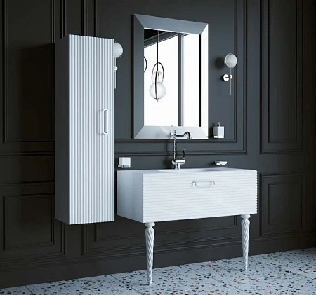 Шкаф-пенал Armadi Art Linea 845-WCR белый+хром без ножек Шкаф-пенал Armadi Art Linea 845-WCR белый+хром без ножек