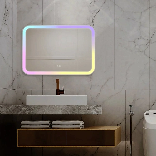 Зеркало Silver mirrors Давид-RGB 800х550 cенсорный выключатель, мульти-цвет LED-00002890 Зеркало Silver mirrors Давид-RGB 800х550 cенсорный выключатель, мульти-цвет LED-00002890