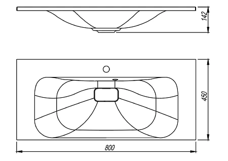 Раковина Style Line Фортуна 800x450 ЛС-00002419 мебельная кварц антрацит Раковина Style Line Фортуна 800x450 ЛС-00002419 мебельная кварц антрацит