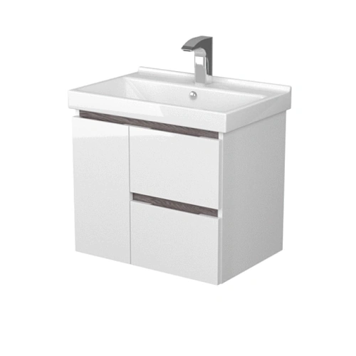 Тумба под раковину Aquaton Рене 60 белый, грецкий орех 1A258501NRC80 Тумба под раковину Aquaton Рене 60 белый, грецкий орех 1A258501NRC80
