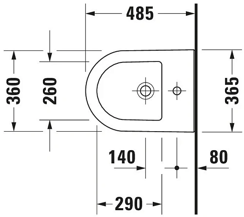 Биде подвесное белый Duravit Darling New 2256150000 Биде подвесное белый Duravit Darling New 2256150000