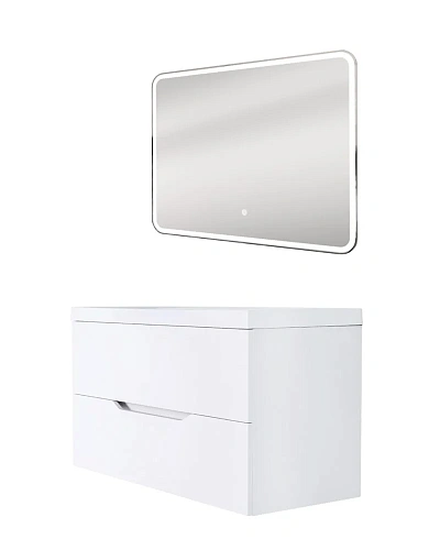 Тумба с раковиной Orange Line Li-100Tuw+RA100 подвесная белый матовый Тумба с раковиной Orange Line Li-100Tuw+RA100 подвесная белый матовый