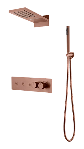 Душевая система Boheme Fusion 131-CB встраиваемая с термостатом, Copper Brushed Душевая система Boheme Fusion 131-CB встраиваемая с термостатом, Copper Brushed