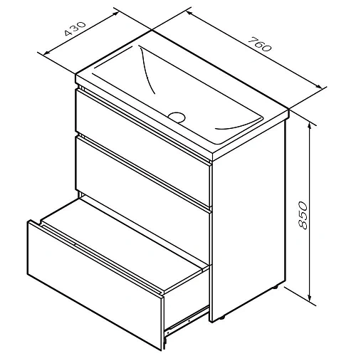 Тумба под раковину AM.PM Gem S M91FSX0752GM S, напольная, 75 см, графит матовый Тумба под раковину AM.PM Gem S M91FSX0752GM S, напольная, 75 см, графит матовый