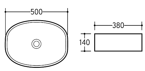Раковина CHARUS STEFANIA 700-026B 500x380 черный Раковина CHARUS STEFANIA 700-026B 500x380 черный