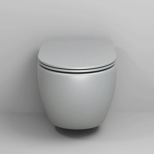 Унитаз подвесной GROSSMAN GR-4455GLMS Color 485x365x360 серый матовый безободковый с тонкой крышкой Унитаз подвесной GROSSMAN GR-4455GLMS Color 485x365x360 серый матовый безободковый с тонкой крышкой