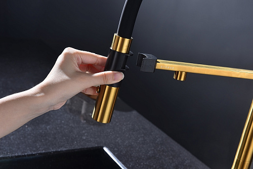 Смеситель для кухни Paulmark Magneto One брашированное золото Ma213188-BG Смеситель для кухни Paulmark Magneto One брашированное золото Ma213188-BG